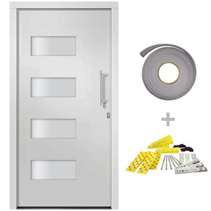 Haustür Aluminium und PVC Weiß 100x210 cm