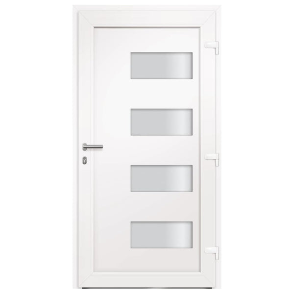 Haustür Aluminium und PVC Weiß 100x210 cm