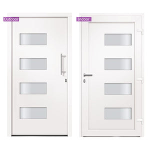 Haustür Aluminium und PVC Weiß 100x210 cm
