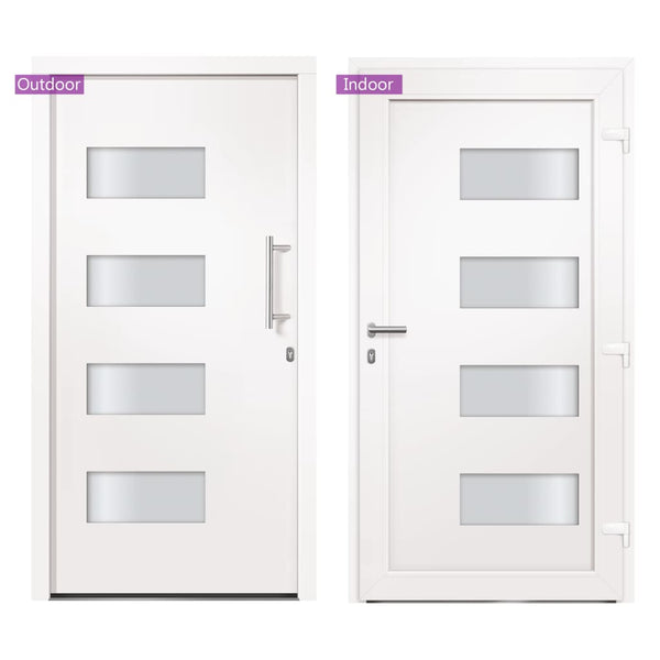 Haustür Aluminium und PVC Weiß 100x210 cm