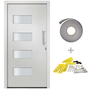 Haustür Aluminium und PVC Weiß 110x210 cm