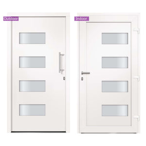 Haustür Aluminium und PVC Weiß 110x210 cm
