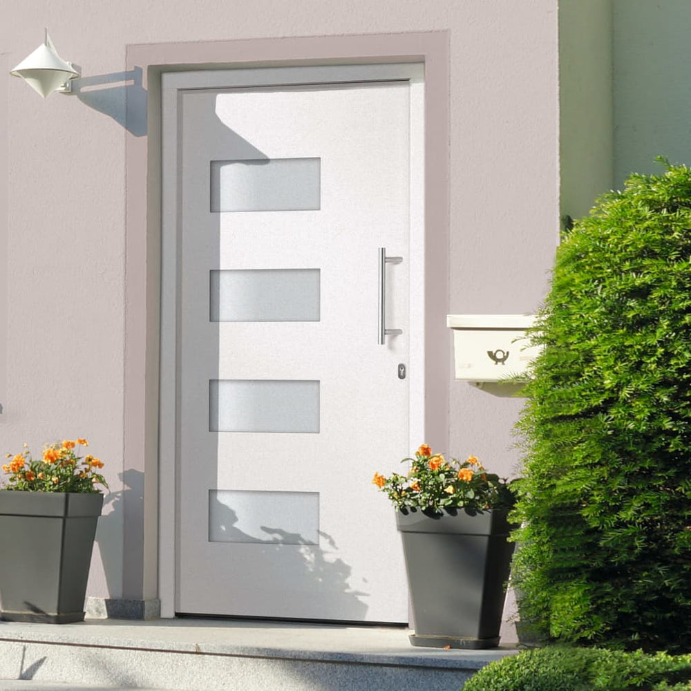 Haustür Aluminium und PVC Weiß 110x210 cm