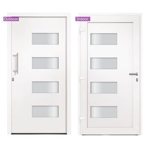 Haustür Aluminium und PVC Weiß 100x210 cm