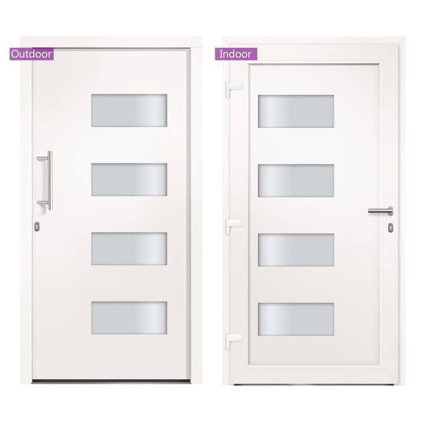 Haustür Aluminium und PVC Weiß 110x210 cm