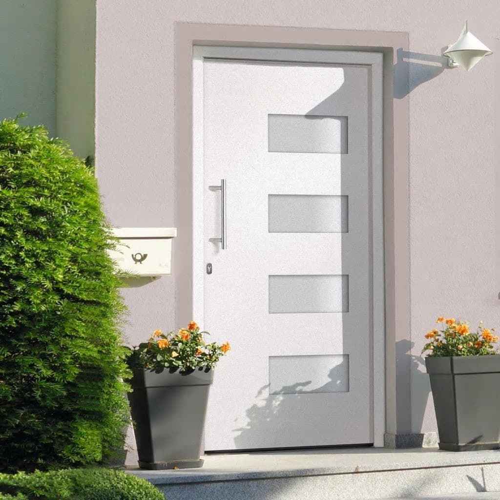 Haustür Aluminium und PVC Weiß 110x210 cm