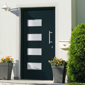 Haustür Aluminium und PVC Anthrazit 110x210 cm