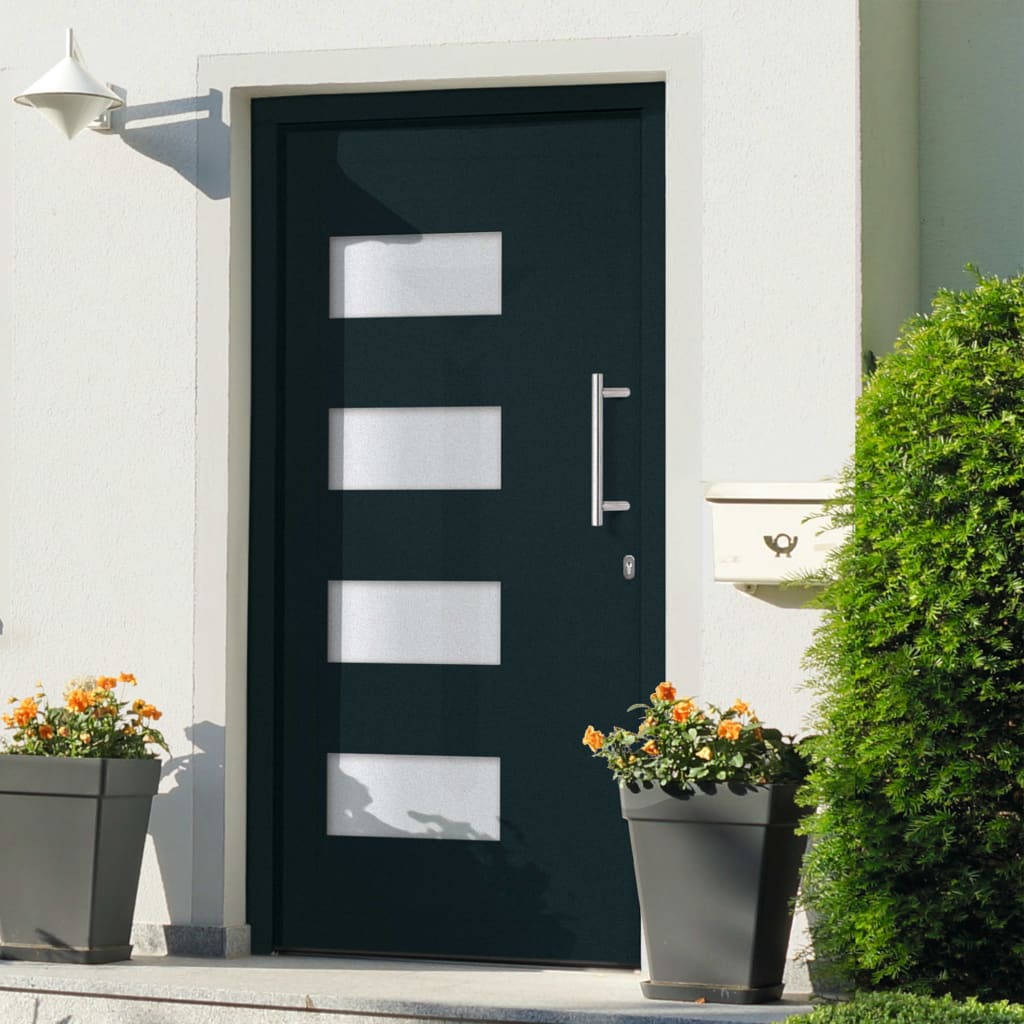 Haustür Aluminium und PVC Anthrazit 110x210 cm
