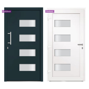 Haustür Aluminium und PVC Anthrazit 100x200 cm