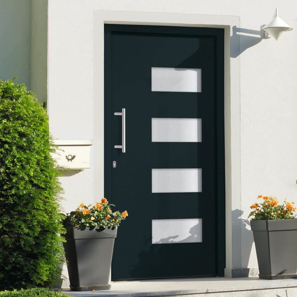 Haustür Aluminium und PVC Anthrazit 100x200 cm