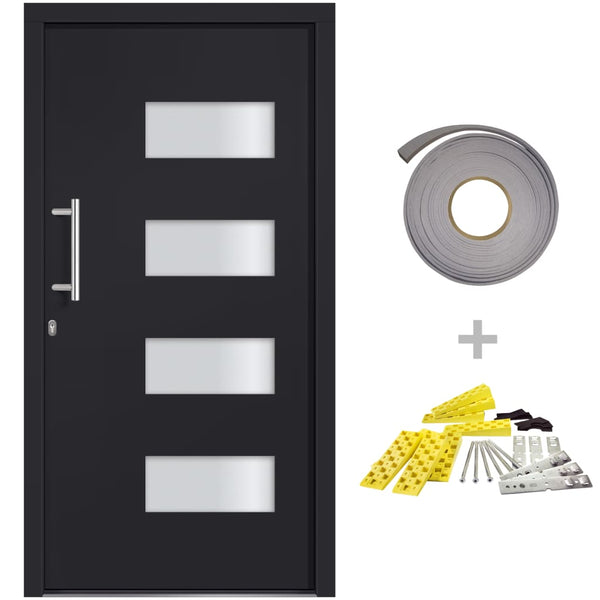 Haustür Aluminium und PVC Anthrazit 110x210 cm
