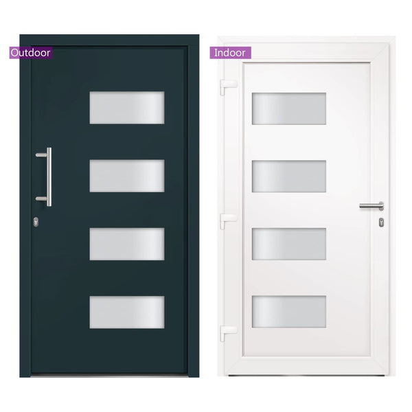 Haustür Aluminium und PVC Anthrazit 110x210 cm