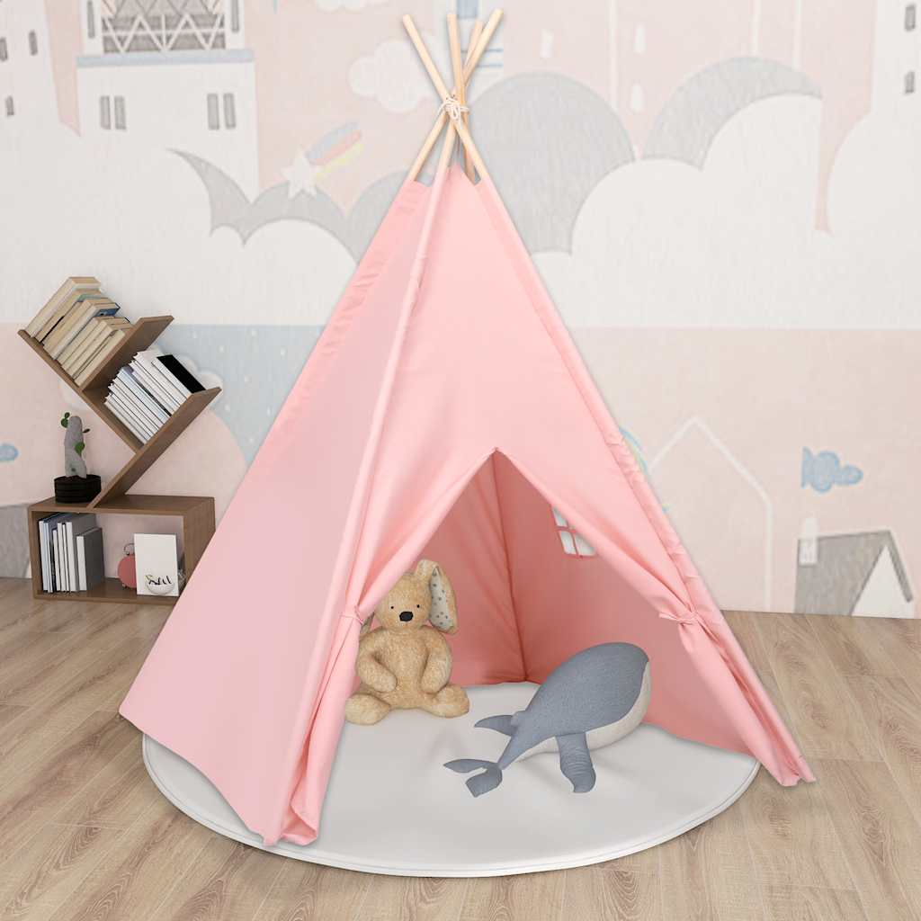 Kinder Tipi Zelt Rosa Pfirsichhaut 120x120x150cm
