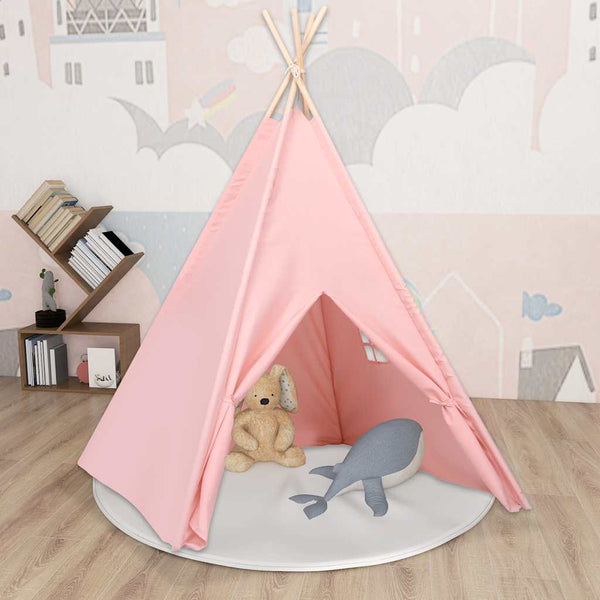 Kinder Tipi Zelt Rosa Pfirsichhaut 120x120x150cm