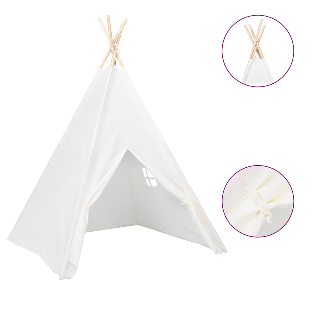 Kinder Tipi Zelt Pfirsichhaut Weiß 120x120x150 cm