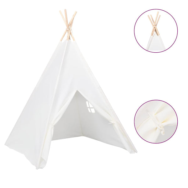 Kinder Tipi Zelt Pfirsichhaut Weiß 120x120x150 cm