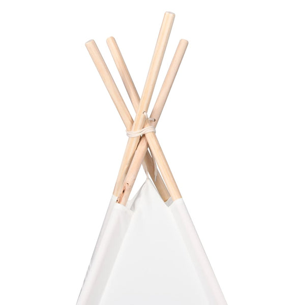 Kinder Tipi Zelt Pfirsichhaut Weiß 120x120x150 cm