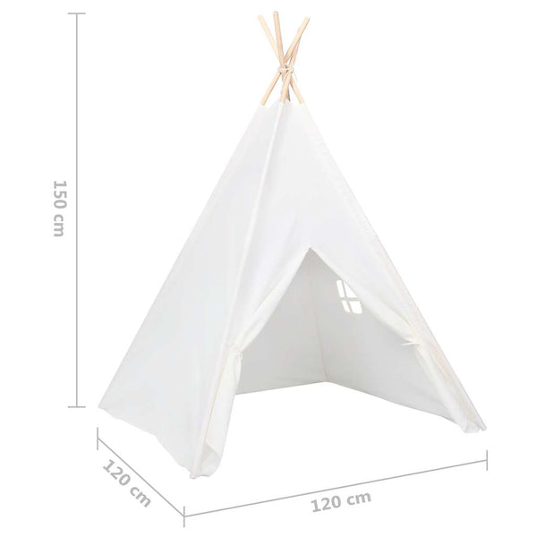 Kinder Tipi Zelt Pfirsichhaut Weiß 120x120x150 cm