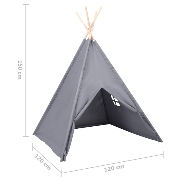 Kinder Tipi Zelt Grau Pfirsichhaut 120x120x150 cm