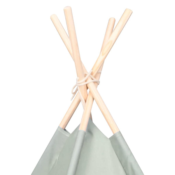 Kindertent Grau-Weiß Kiefernholz 120x120x150cm