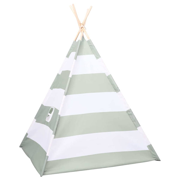 Kindertent Grau-Weiß Kiefernholz 120x120x150cm