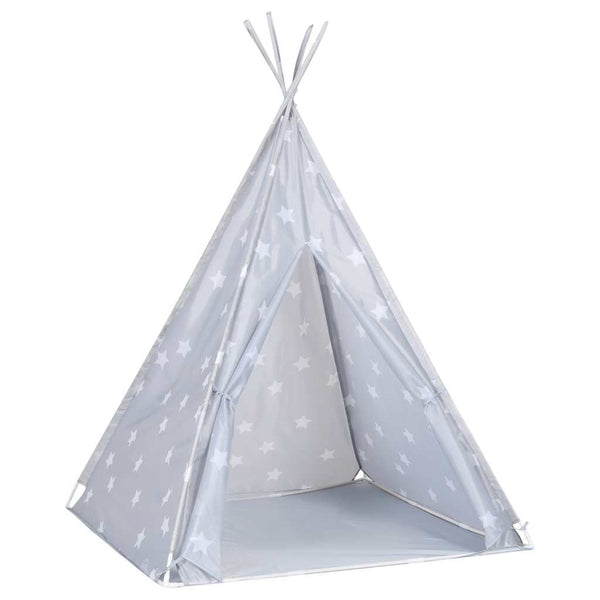 Kinder Tipi Zelt Grau mit Tragetasche