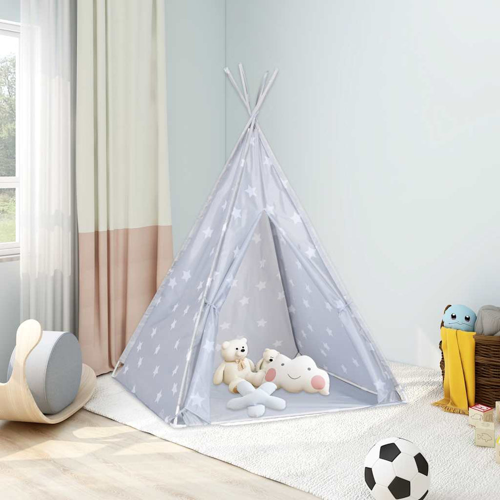Kinder Tipi Zelt Grau mit Tragetasche