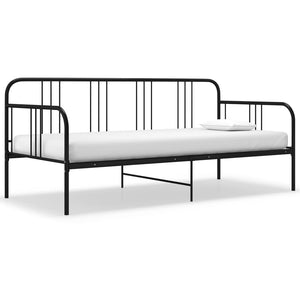 Schlafsofa Bettgestell Metall Schwarz 90x200 cm