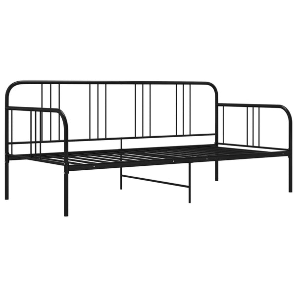 Schlafsofa Bettgestell Metall Schwarz 90x200 cm