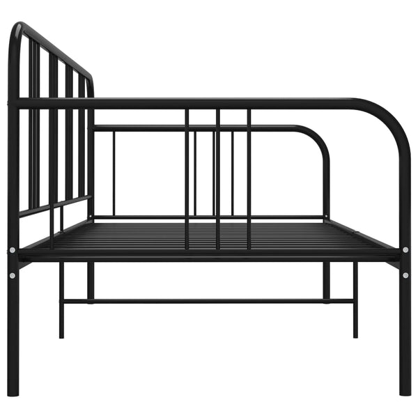 Schlafsofa Bettgestell Metall Schwarz 90x200 cm