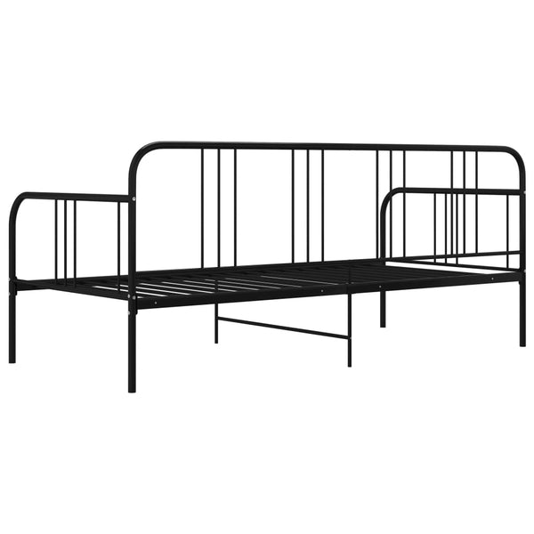 Schlafsofa Bettgestell Metall Schwarz 90x200 cm