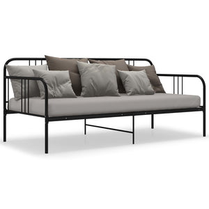 Schlafsofa Bettgestell Metall Schwarz 90x200 cm