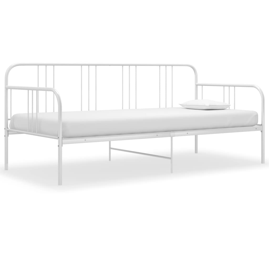 Schlafsofa Bettgestell 90x200 cm Metall Weiß