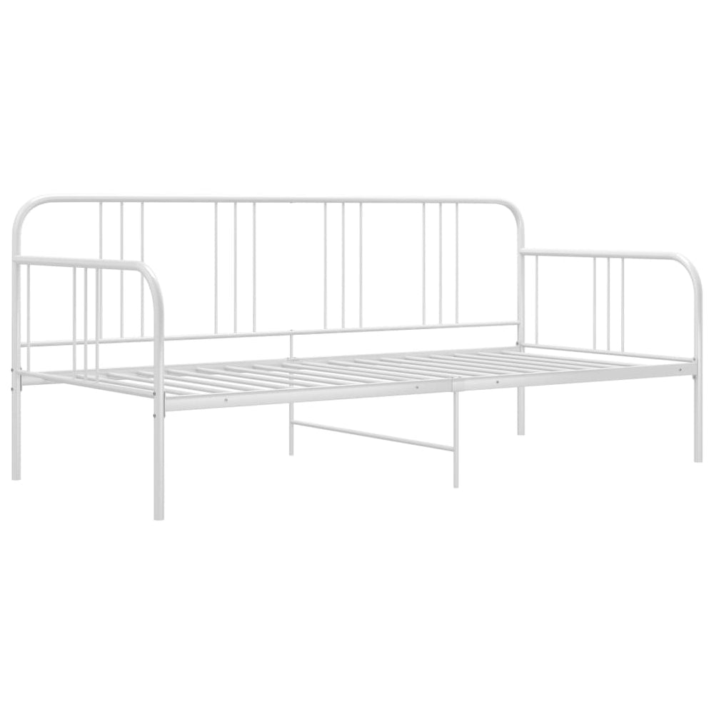 vidaXL Canapé-lit Cadre de lit Blanc Métal 90x200 cm