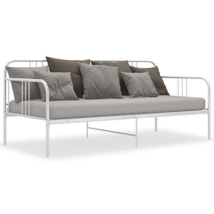 Schlafsofa Bettgestell 90x200 cm Metall Weiß