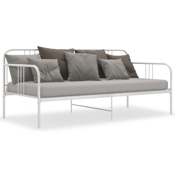 Schlafsofa Bettgestell 90x200 cm Metall Weiß