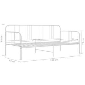 Schlafsofa Bettgestell 90x200 cm Metall Weiß