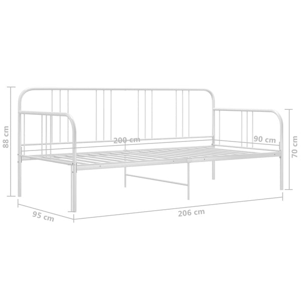 Schlafsofa Bettgestell 90x200 cm Metall Weiß