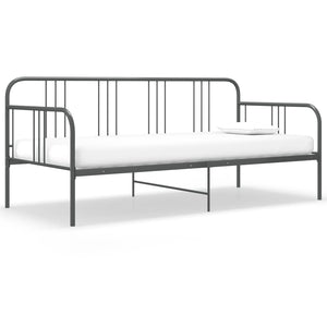 Schlafsofa Bettgestell Grau Metall 90x200