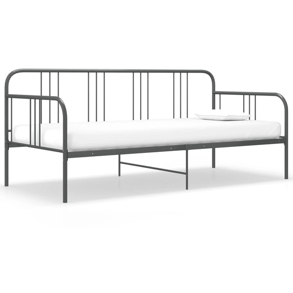 Schlafsofa Bettgestell Grau Metall 90x200