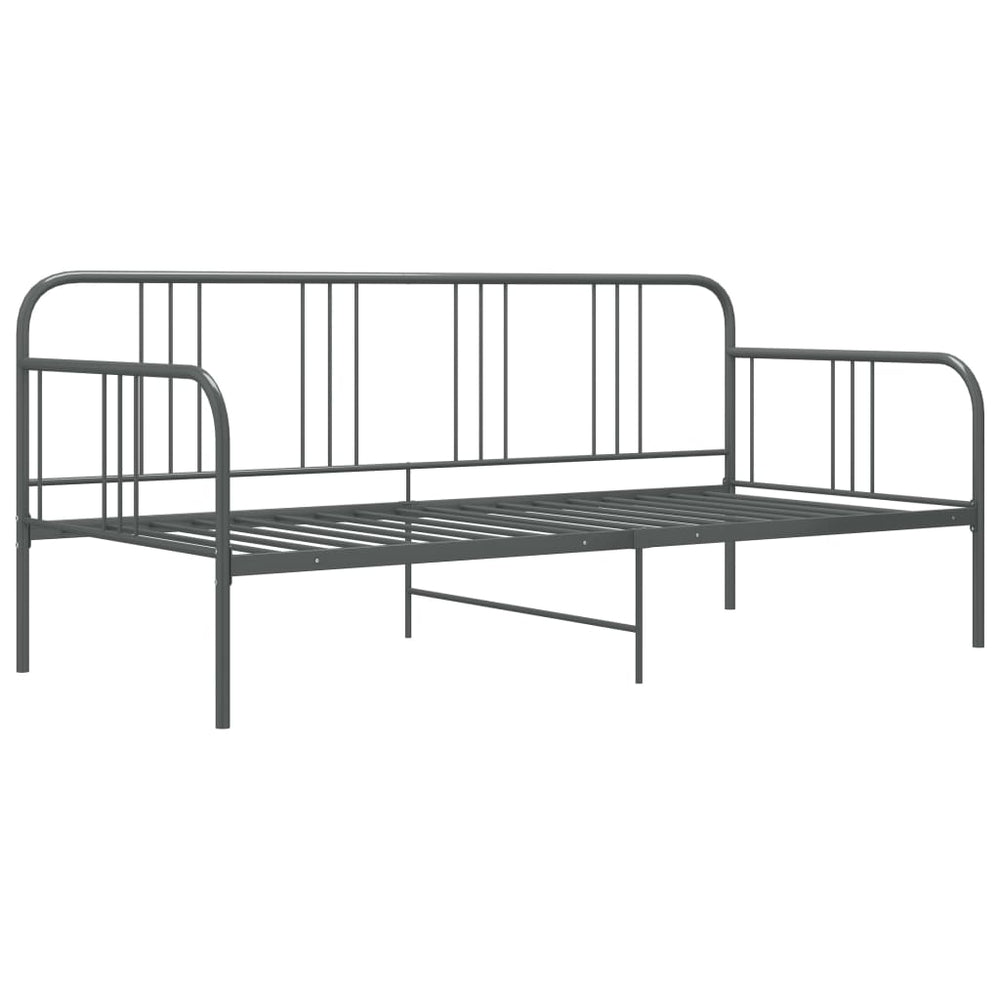 vidaXL Canapé-Lit Cadre de Lit Gris Métal 90x200 cm