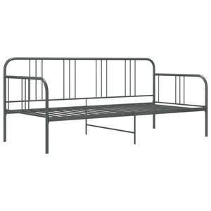 Schlafsofa Bettgestell Grau Metall 90x200