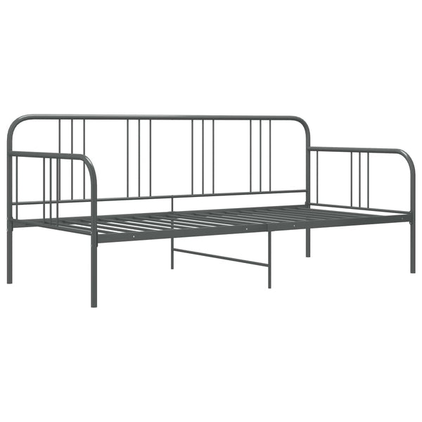 Schlafsofa Bettgestell Grau Metall 90x200