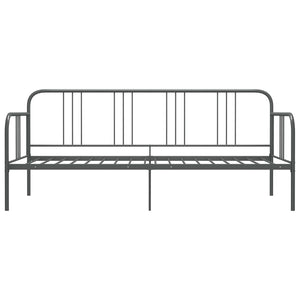 Schlafsofa Bettgestell Grau Metall 90x200