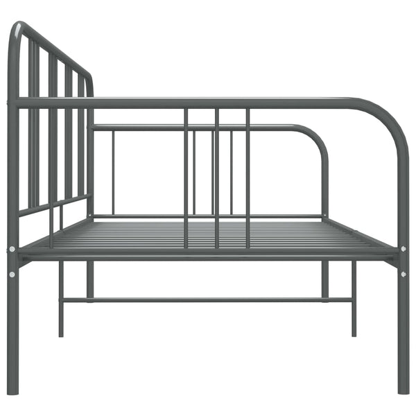 Schlafsofa Bettgestell Grau Metall 90x200