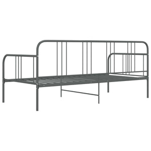 Schlafsofa Bettgestell Grau Metall 90x200