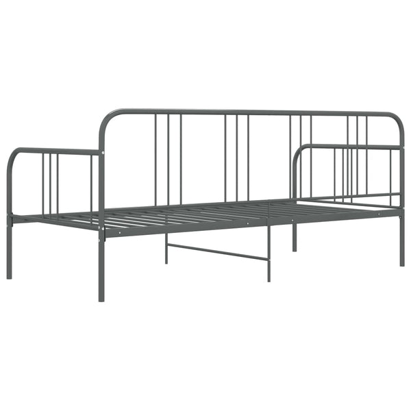 Schlafsofa Bettgestell Grau Metall 90x200