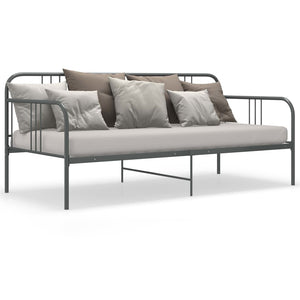 Schlafsofa Bettgestell Grau Metall 90x200