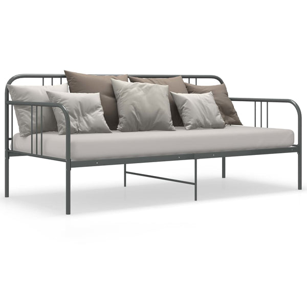 Schlafsofa Bettgestell Grau Metall 90x200