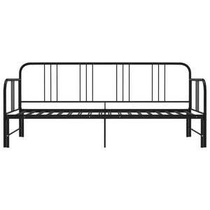 Ausziehbares Tagesbett Schwarz Metall 90x200